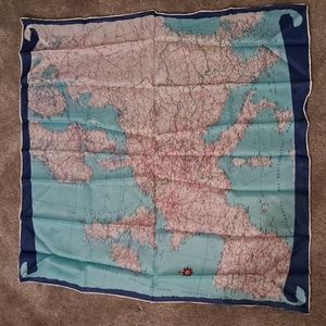 Vintage map scarf Europe. 27" x 27".